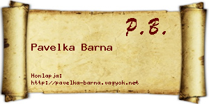 Pavelka Barna névjegykártya